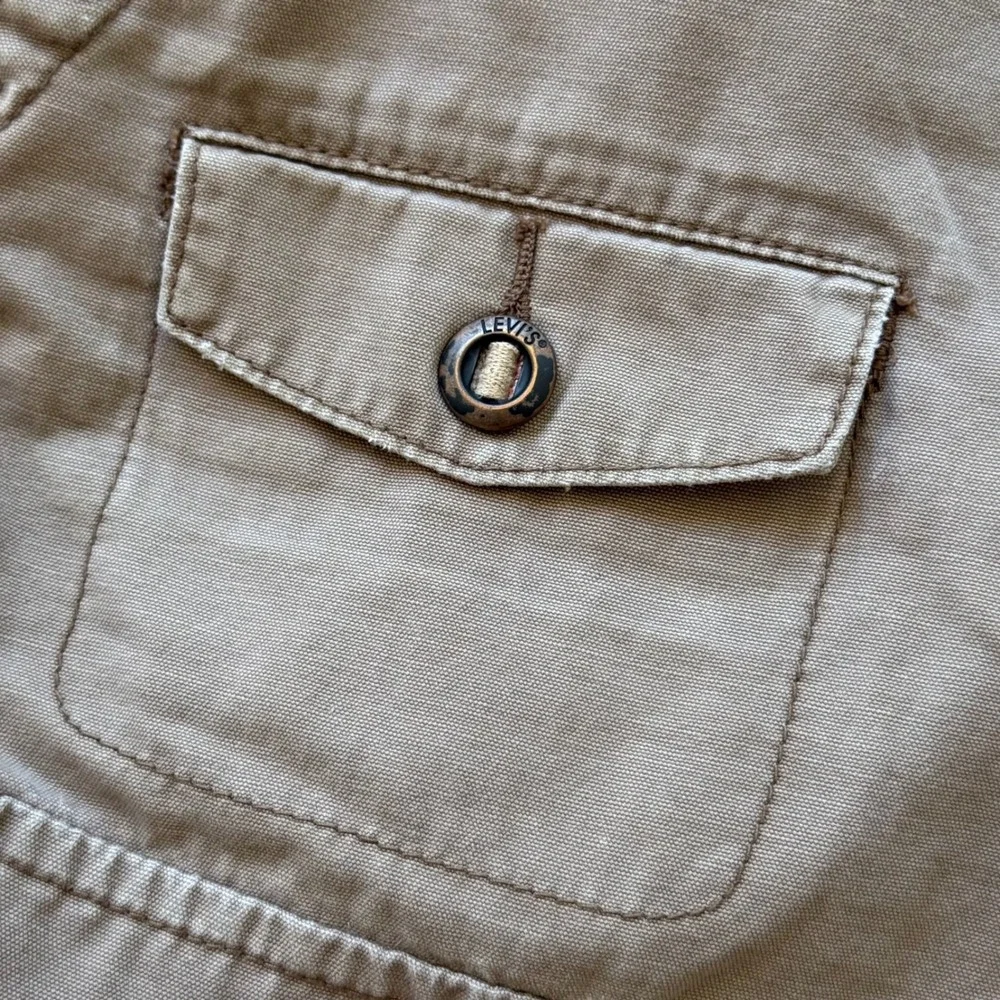 Levi's Cargo Shorts Mens W36 Tan Orange Workwear Raw Hem Utility vintage y2k